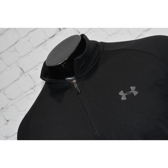 Under Armour Golf Pullover Mens Size XL Loose Shirt 1/4 ZIP Black Polyester - Picture 7 of 7